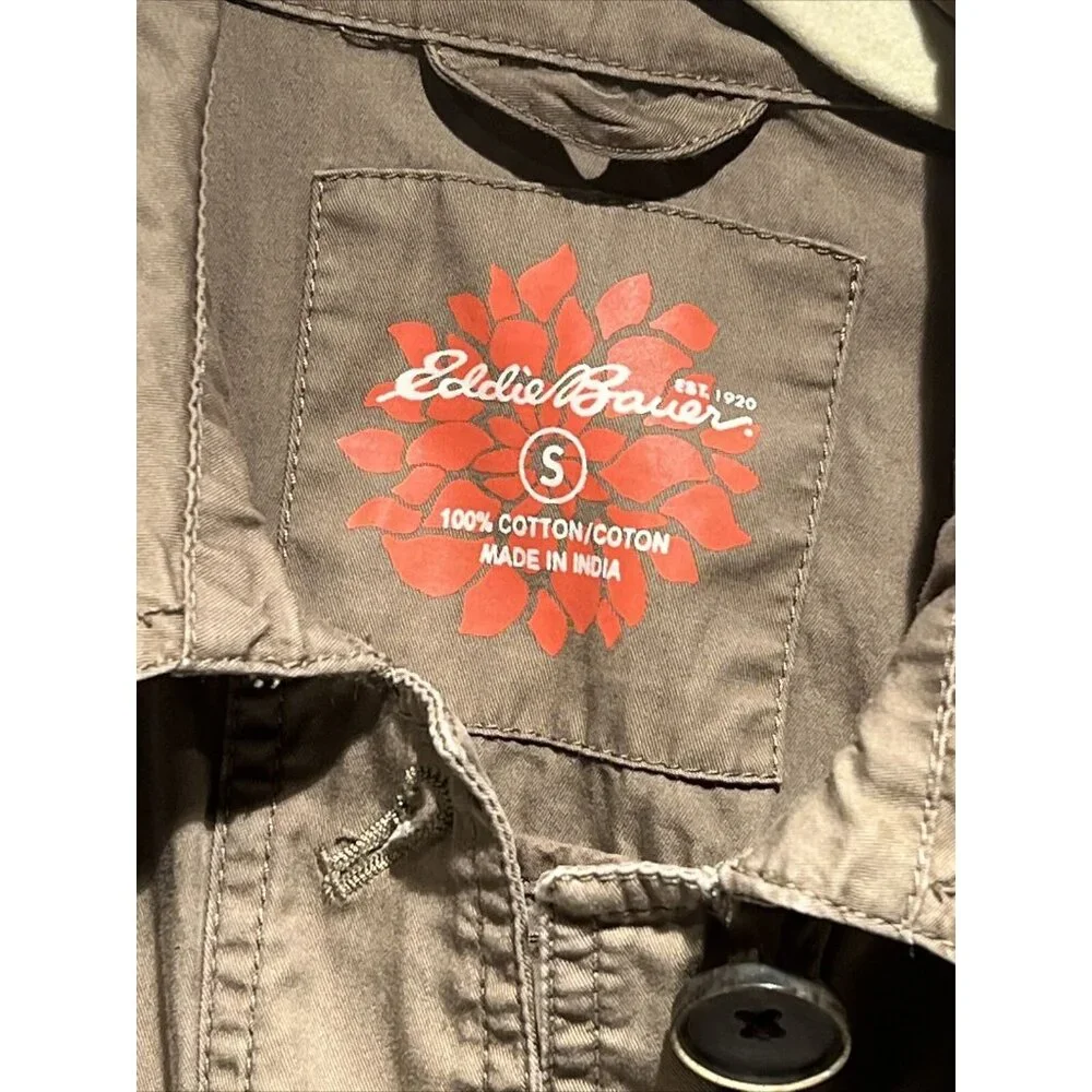 Eddie Bauer Khaki jacket Blazer size Small Pockets Adjusted Back Strap‎
